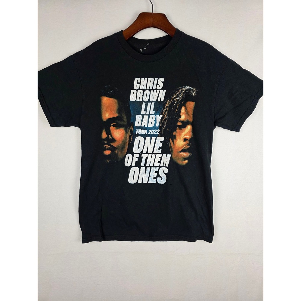 Chris Brown Lil Baby One Of Them Ones Tour‎ 2022 T-Shirt Black Concert Tee Mens